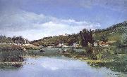 Camille Pissarro First Nepali Weiye Marx and Engels river bank oil painting on canvas